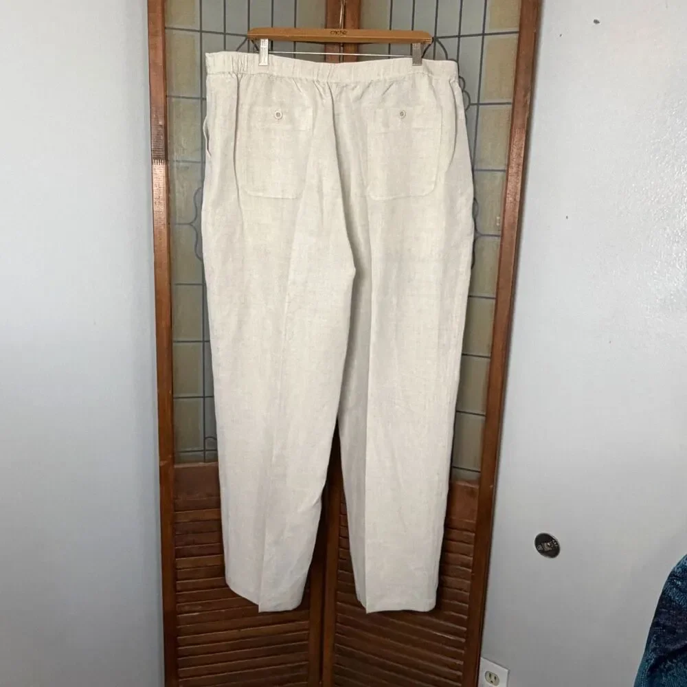 Cubavera Men's Wide Leg Linen Lightweight Pull On Beach Wedding Size XXL